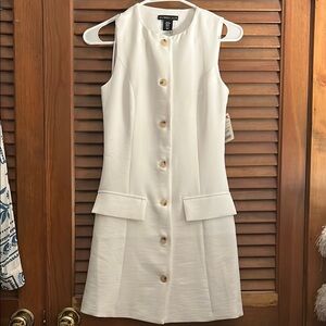 NWT Sincerely Jules Cream Sheath Mini Dress Sleeveless